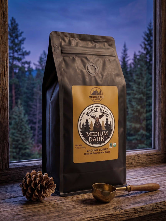 Moose Magic organic coffee whole beans