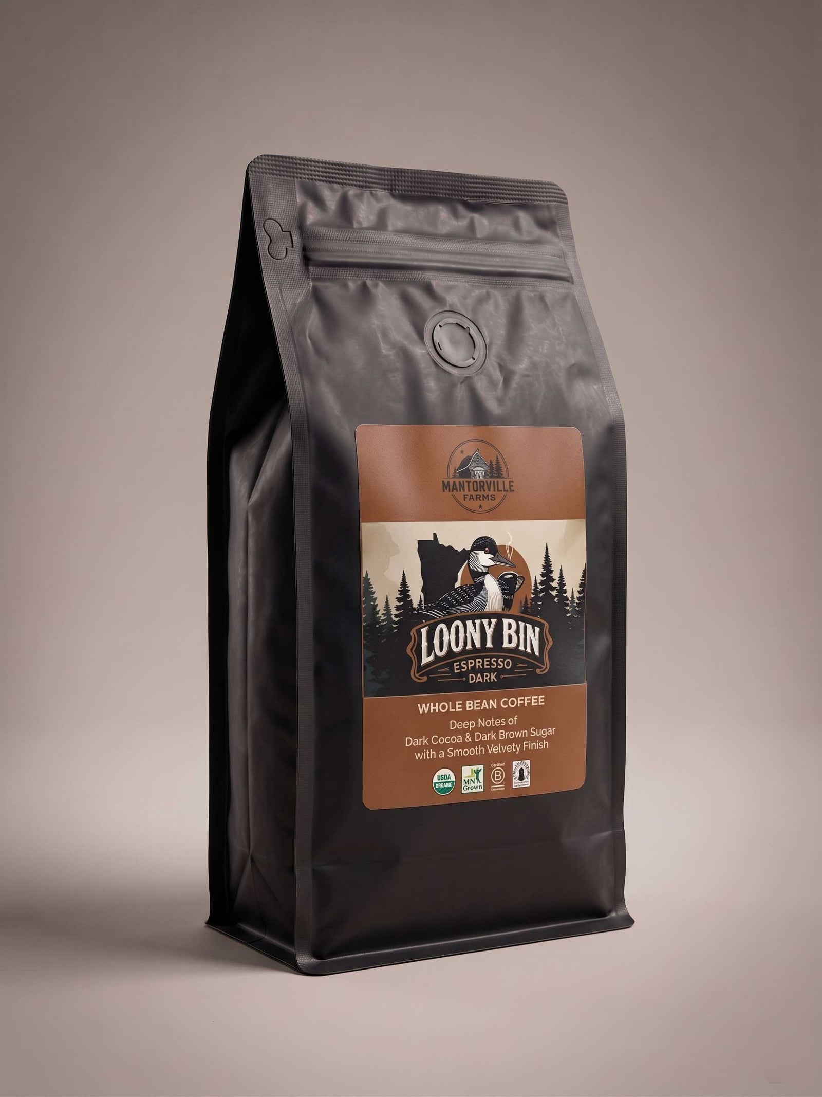 Loony Bin - Organic Espresso Allegro Dark Roast Coffee for Rich Brews - FREE Shipping