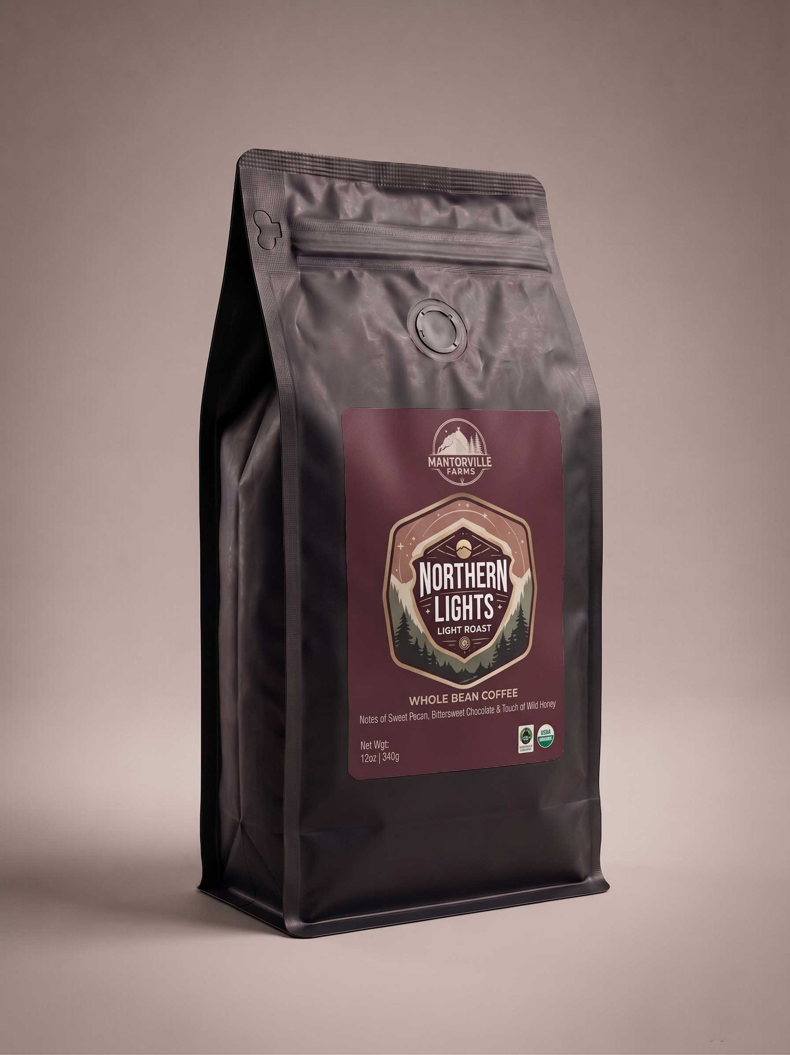 Northern Lights Coffee - Lighter Medium Roast with Organic & Fair Trade - FREE Shipping