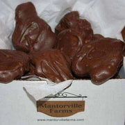 Caramel pecan clusters covered in dark chocolate from Mantorville Farms
