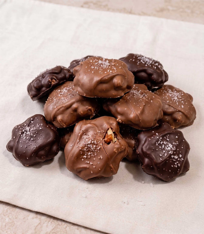 Caramel pecan clusters with sea salt from Mantorville Farms