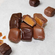 Milk chocolate covered caramels from Mantorville Farms