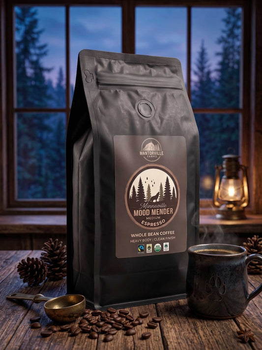 Mood Mender Organic Espresso brewed espresso with crema