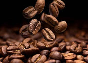 Moose Magic medium dark roast coffee brewed in a cup