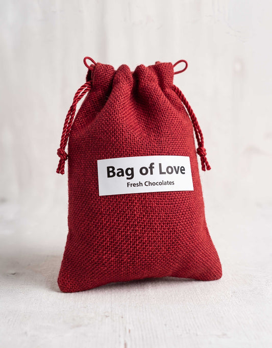 Red Bag of Love chocolate gift from Mantorville Farms